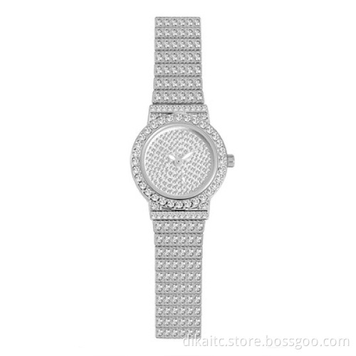 BS 1101 Luxury Ladies Gold Wristwatch Full Diamond Women Watch Bracelet Rhinestones Steel Watch Strap Luxury Watches